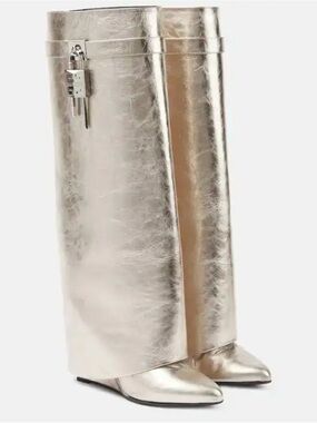 NEW Givenchy metallic Shark lock boots
